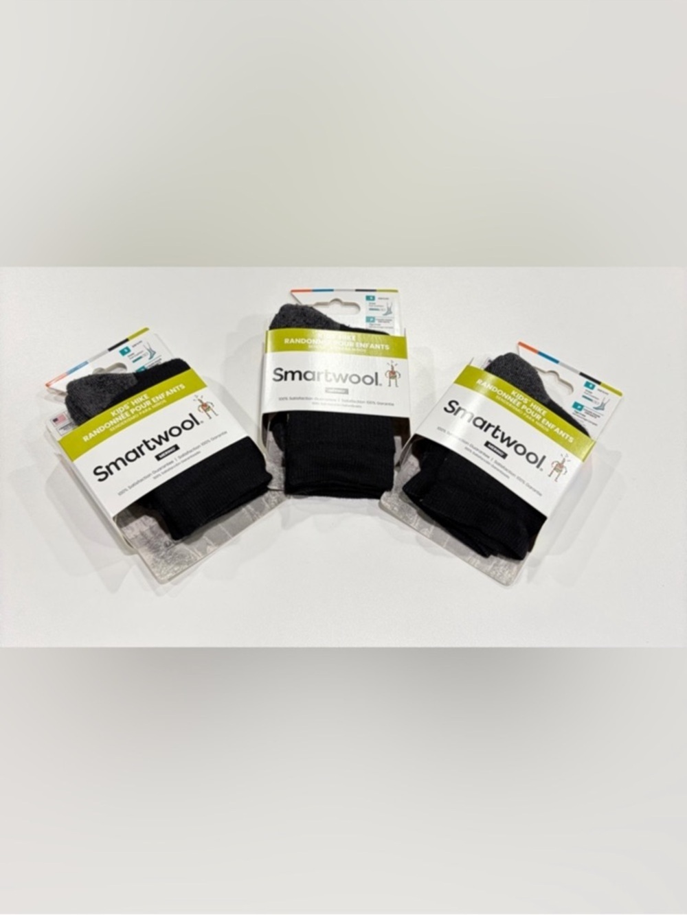 SmartWool Kids Small Light Cushion Hiking Socks 3-Pack Crew Black NWT